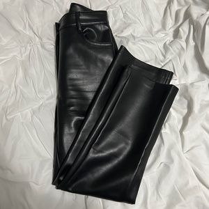 Aritzia Wilfred Black Melina Leather Pants